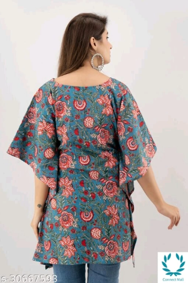 Alisha Refined Kaftan Kurtis - S (Bust Size: 36 in), Cotton, Printed, Pack of: 1